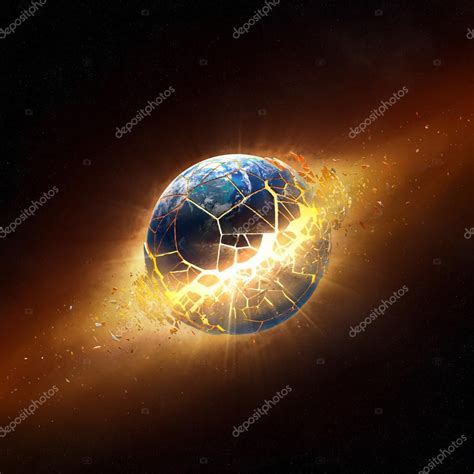 Planet Earth Explode In Space — Stock Photo © Johanswanepoel 42615409