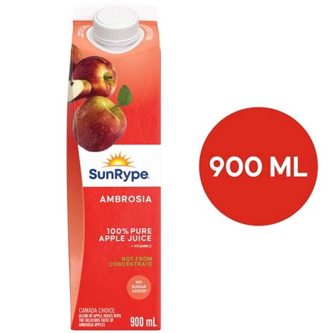 Sunrype Ambrosia Pure Apple Juice 900 Ml Walmartca