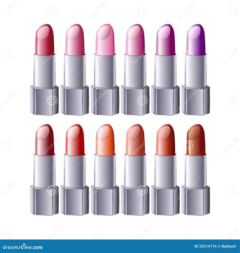 Lipstick Set Vector Illustration Stock Vector Illustration Of