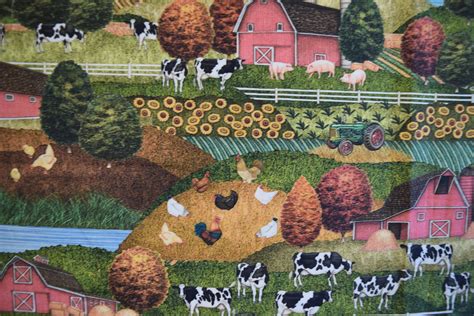 Farm Scene From Greener Pastures Collection By Dan Morris For Etsy Uk
