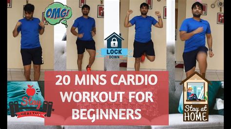 20 Mins Cardio Workout For Beginner Home Workout Youtube