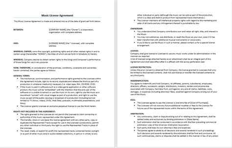 license agreement template microsoft word templates
