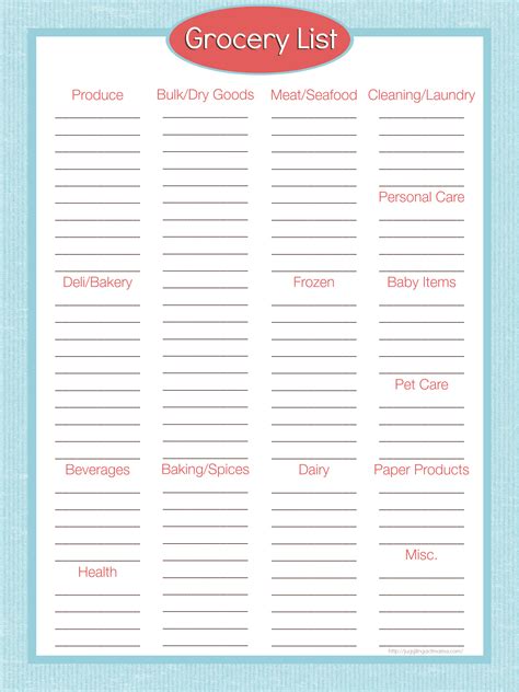 Menu Planner And Grocery List Printable Set 3f0