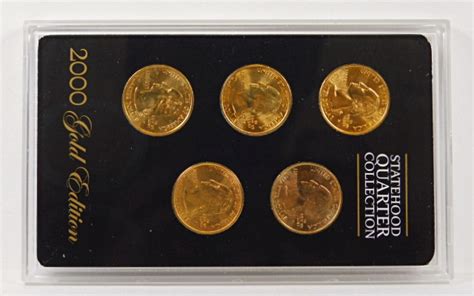 2000 Gold Edition Of The 50 States Commemorative Quartersfive Quarters
