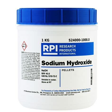 Rpi 1 Kg Container Size Pellets Sodium Hydroxide 31gd73s24000