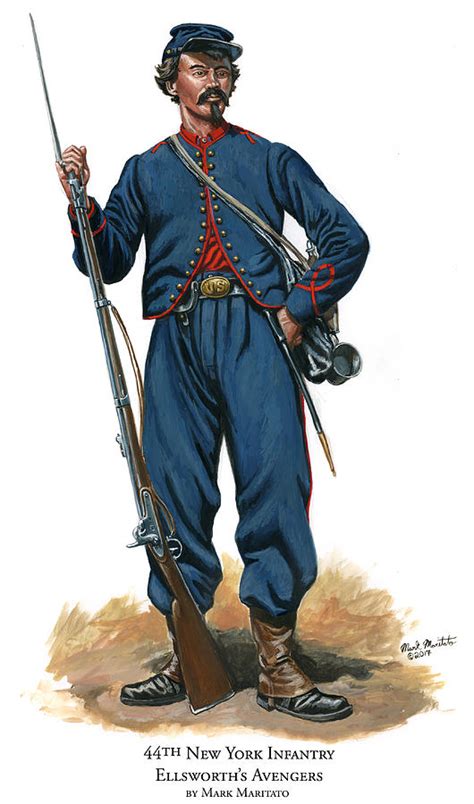 44th New York Infantry Regiment Ellsworths Avengers Painting By Mark