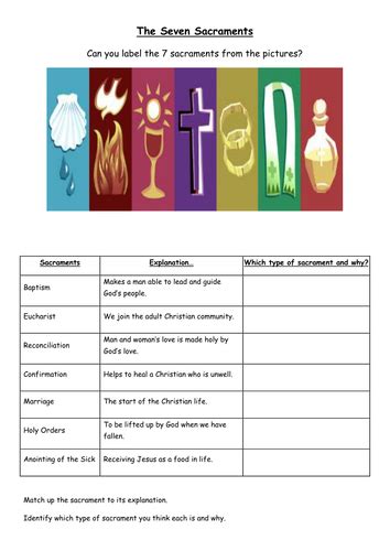 Printable 7 Sacraments For Children