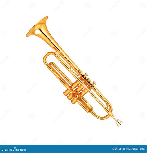 Trompeta De Oro Aislada Foto De Archivo Imagen De Clave 61556680