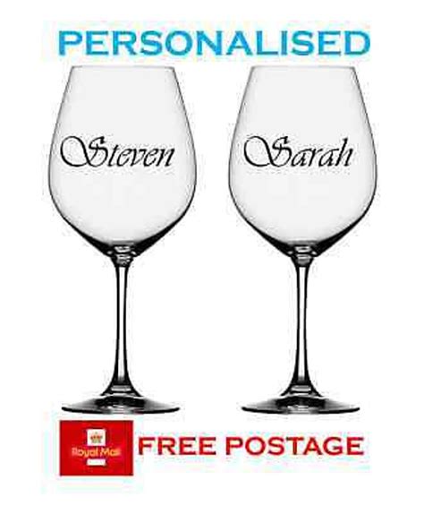 18 Personalised Wine Glass Bauble Vinyl Stickers Transfers Etsy Uk