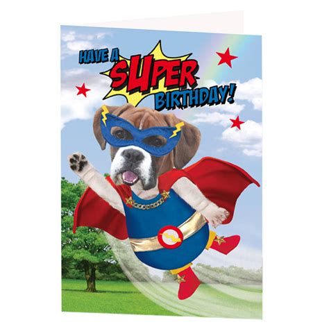 Super Dog Birthday Card Greeting Cards