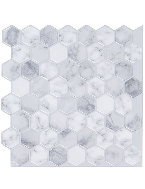 Carrara Marble Hexagon Tile Peel Stick Clever Mosaics