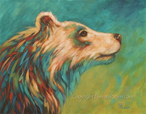 Wildlife Art Of The West Grizzly Bear Painting In Bright Colors By