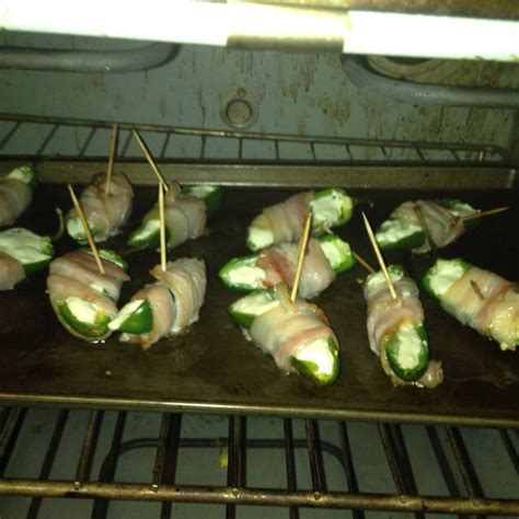 Jalapenos Stuffed With Cream Cheese And Feta Cheese Wrap With Bacon