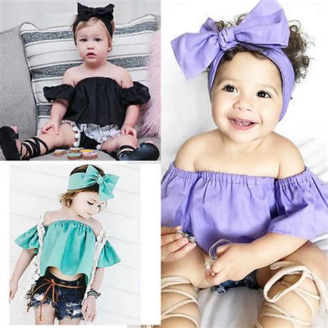 1 6y New Toddler Baby Girls Kids Summer Clothes Cotton Ruffles Off