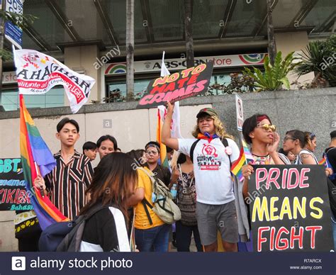 Quezon Philippines 8th Dec 2018 Several Lgbt Groups Seen Holding