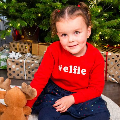 Elfie Childrens Christmas Sweatshirt Jumper By Ellie Ellie
