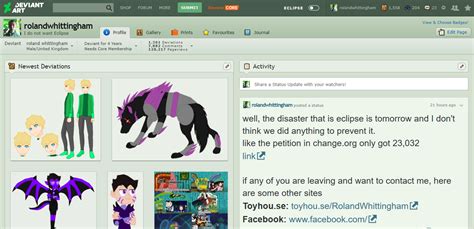 My Old Deviantart Layout Before Eclipse Arrives By Rolandwhittingham On