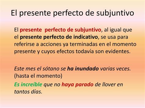 Ppt El Presente Perfecto De Subjuntivo Powerpoint Presentation Free
