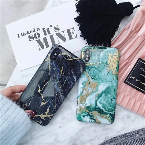 Stained Marble Blue Mint Green Phone Cases For Iphone 6 Cases Etro Hard