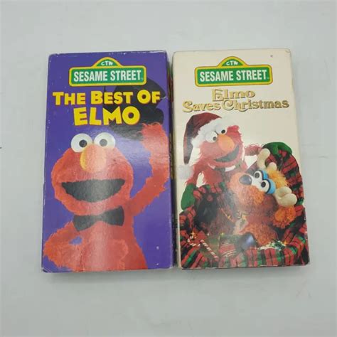 Sesame Street Vhs Tape Best Of Elmo And Elmo Saves Christmas X Tapes