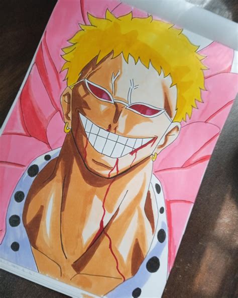 I Tried Drawing Doflamingo From One Piece Ranimefanart