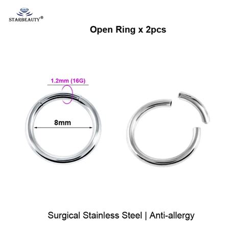 2pcs Multipurpose Bcr Face Piercing Helix Nose Ring Sexy Female Genital Piercing Vch Labia Male