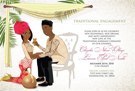 Unenem Igbo Nigerian Traditional Wedding Invitation Nigerian