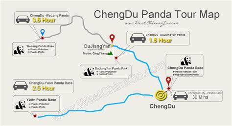 Chengdu Tour Mapchina Chengdu Tourist Map