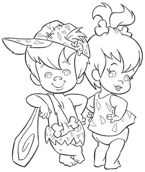 Pebbles And Bam Coloring Pages Sketch Coloring Page