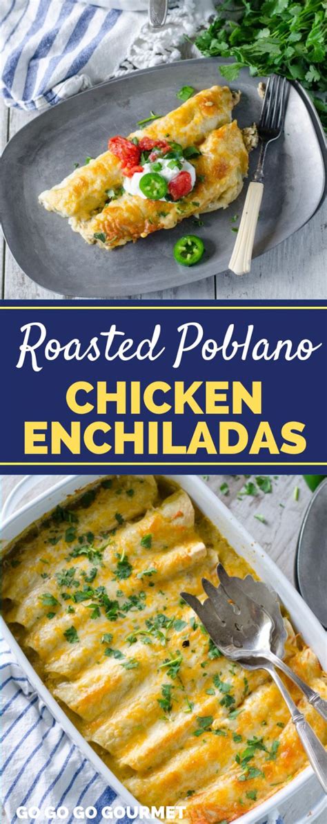 The chicken is baked with nutty parmesan and smoky red pepper pesto, a triumphant combination for the cooling evenings. These easy Roasted Poblano Chicken Enchiladas are even ...