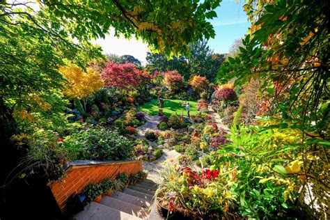 Four Seasons Garden Bursting With Autumn Colours In The Industrial