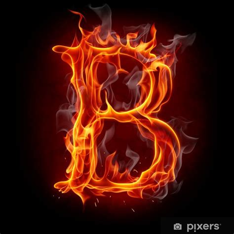 Poster Fire Font Letter B Pixersbe