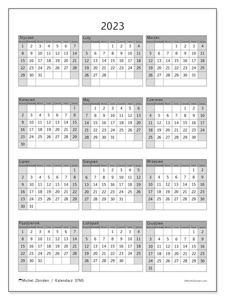 Kalendarz 2023 Do Druku “39ns” Michel Zbinden Pl