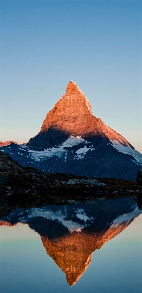 1440x2960 Matterhorn Mountain Glow Sunset Lake Mountain Matterhorn