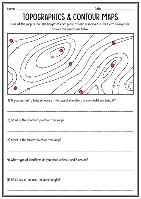 Drawing Contour Lines Worksheet Worksheets Library
