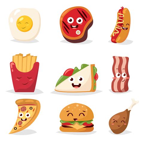 Fast Food Icon Set 432203 Vector Art At Vecteezy