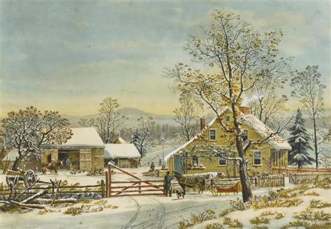 Currier And Ives Publishers Home To Thanksgiving And New E