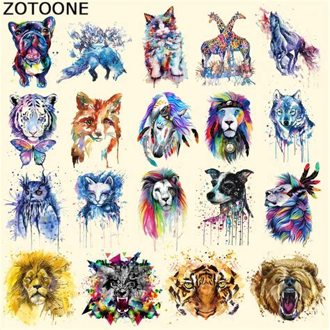 Zotoone Iron On Colorful Animal Patches For Clothes Diy Heat Transfer