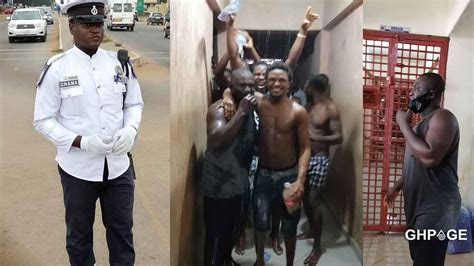 Ghanaian Policeman Celebrates His Birthday With Inmates In Adenta Police Station Ghpage