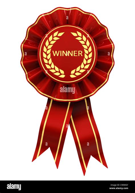 Winner Red And Gold Rosette Stock Photo Alamy