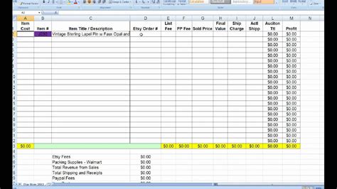 Want to take your basic excel skills to the next level? Etsy Inventory & Profit and Loss Excel Worksheets - How to ...