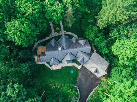 Overhead Drone Shot Of A House By Stocksy Contributor Jen Grantham