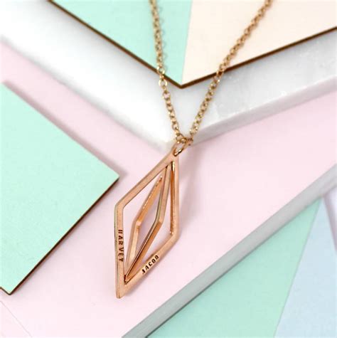 Personalised Large Geometric Prism Necklace By Posh Totty Designs