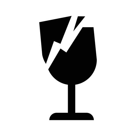Broken Wine Glass Symbol Simple Design Black Icon On White Background