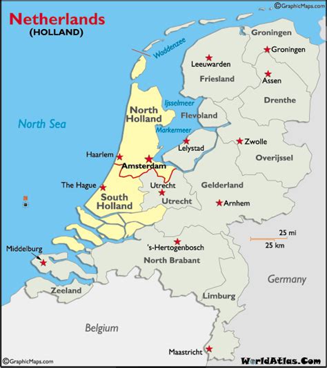 Map location, cities, capital, total area, full size map. Holland Map and Map of Holland History Information Page