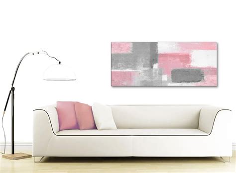 Blush Pink Grey Painting Bedroom Canvas Wall Art