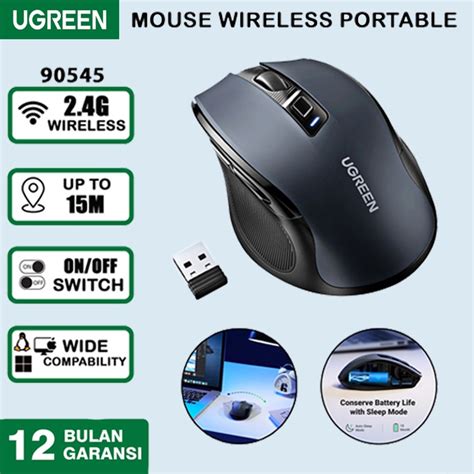Jual Ugreen 90545 Ergonomic Wireless Mouse Portable Usb 24g 4000dpi