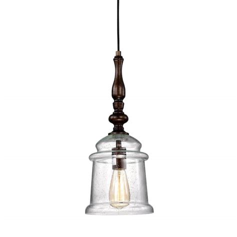 Edvivi Wilson Traditional 1 Light Oil Rubbed Bronze Pendant With Glass Bell Jar Shade Epj4337ob