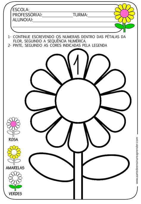 Atividade Pronta Sequ Ncia Num Rica E Cores Ensinar Aprender