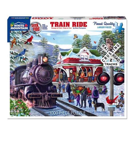 White Mountain Jigsaw Puzzle Train Ride Seek And Find 1000 Piece